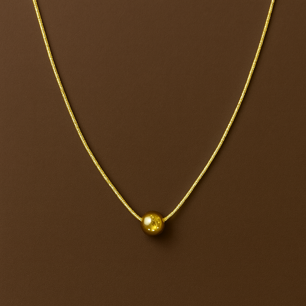 Colar Dourado Esfera