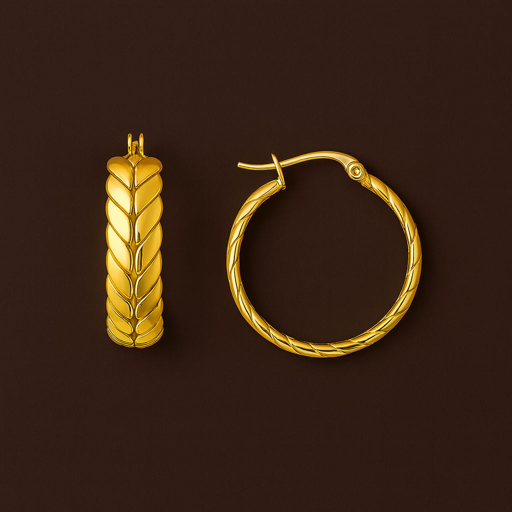 Brincos Argola em Espiga