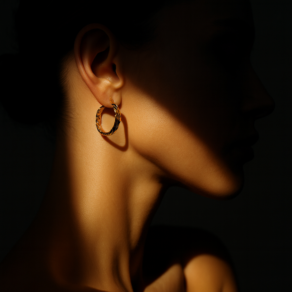 Brincos Argola em Espiga