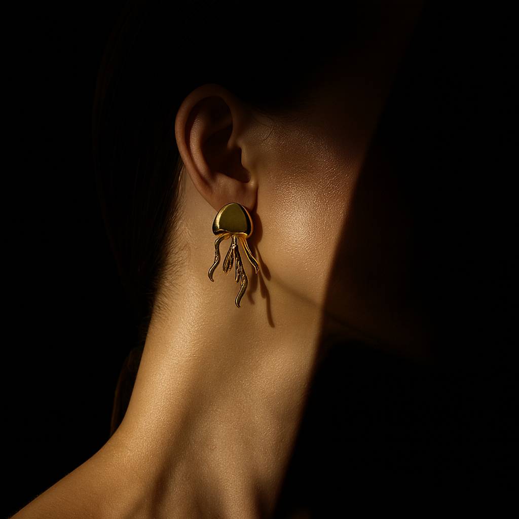 Brincos Medusa Dourados