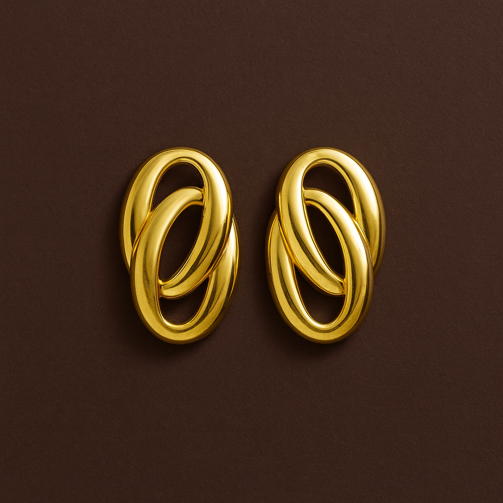 Brincos Aros Entrelaçados Dourados