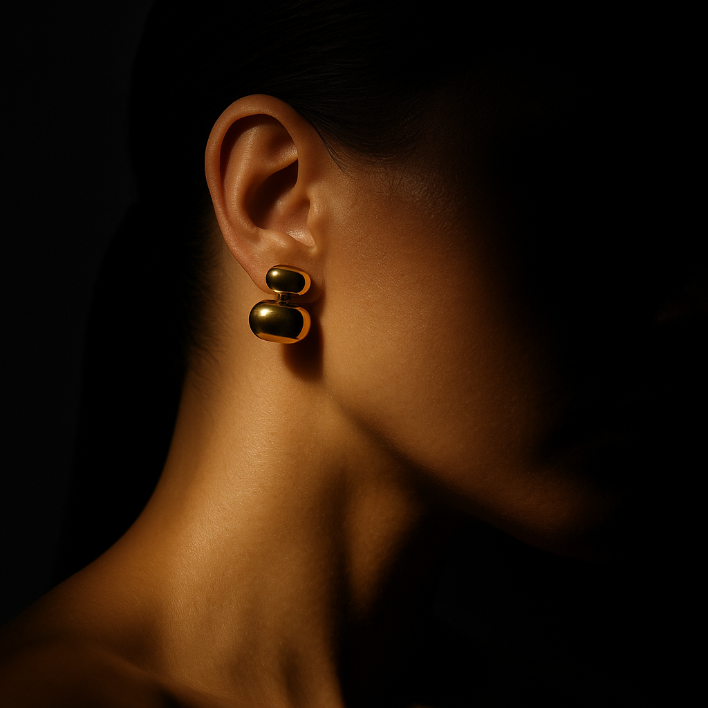 Brincos Duplos Dourados e Prateados