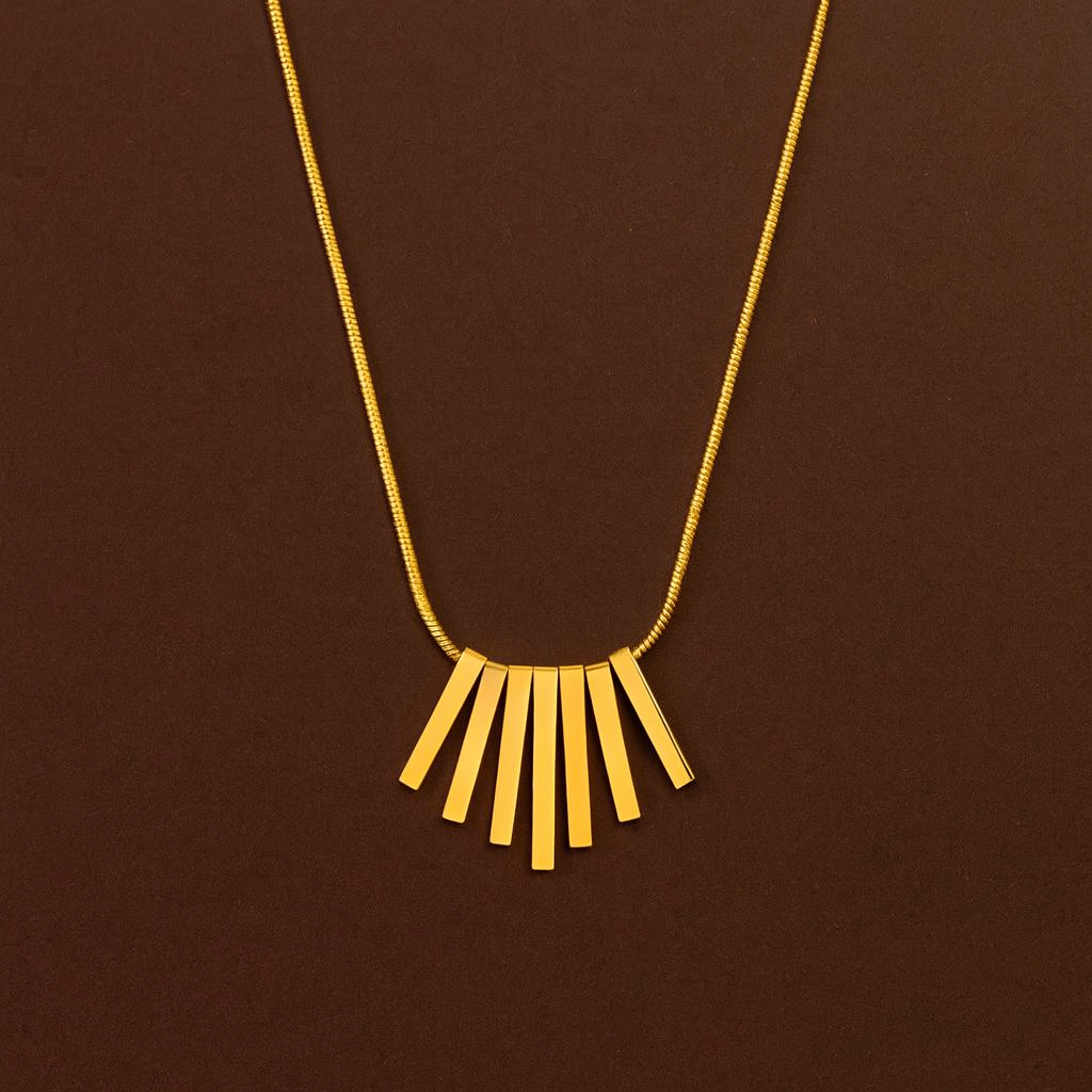 Colar Dourado com Barras Geométricas