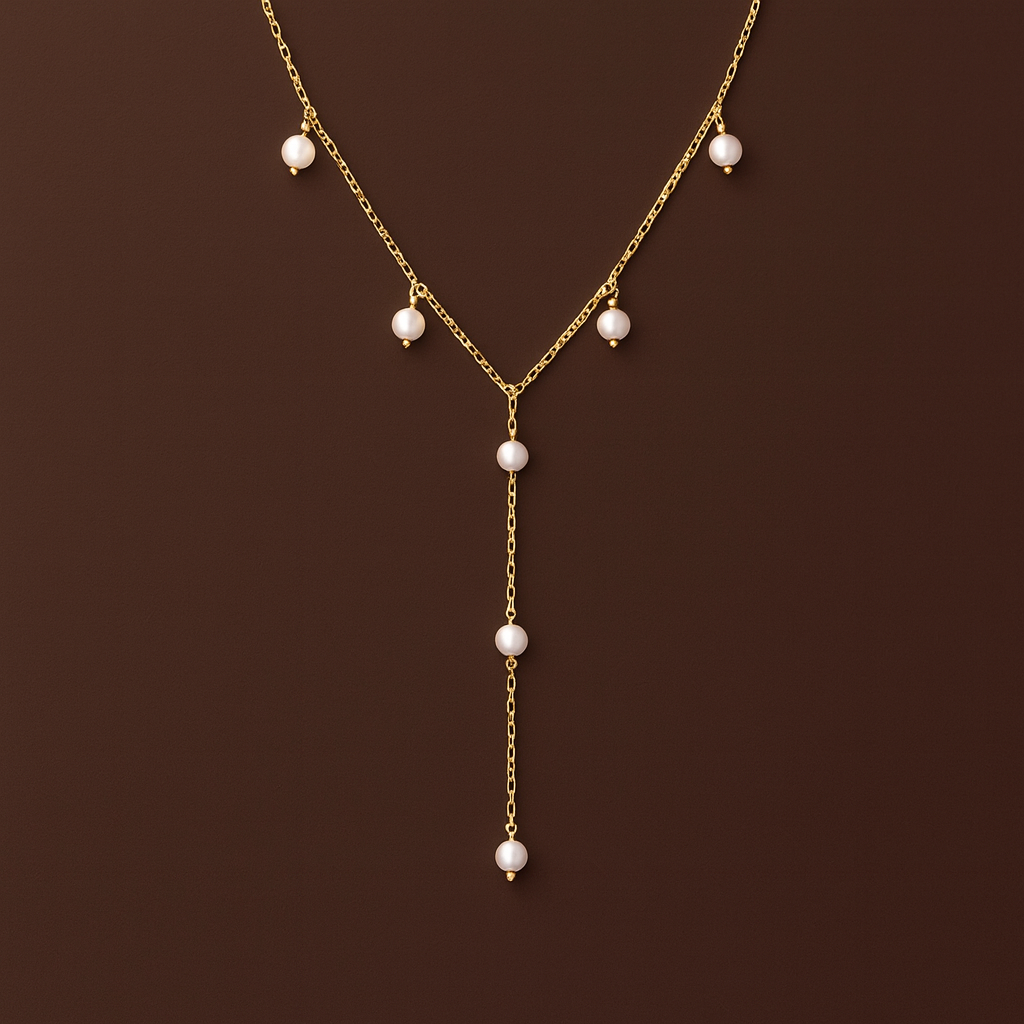 Colar Dourado com Pérolas