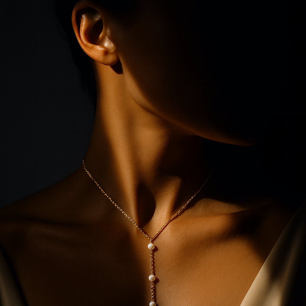 Colar Dourado com Pérolas