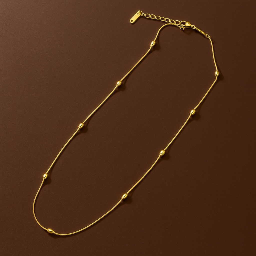 Colar Dourado com Contas Pequenas