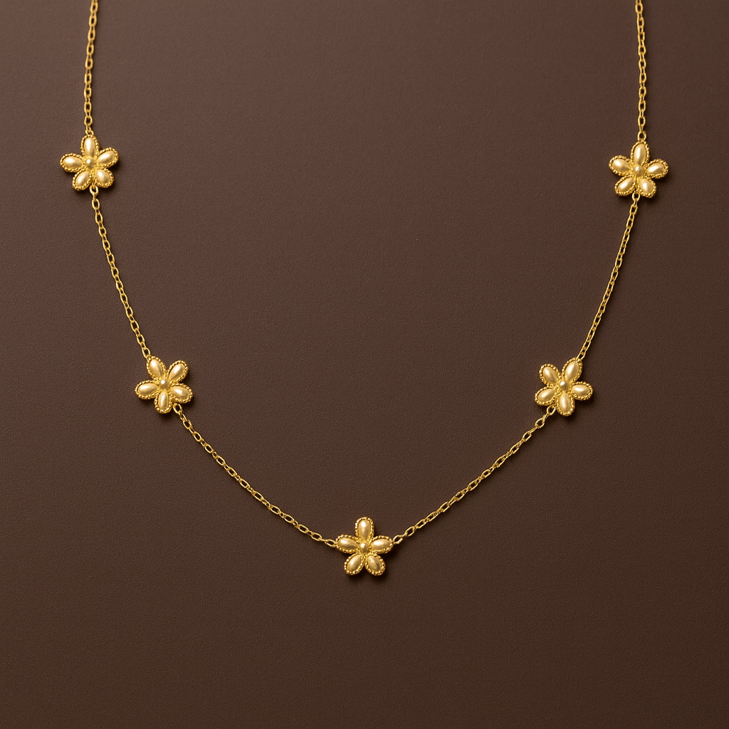 Colar Dourado Flores