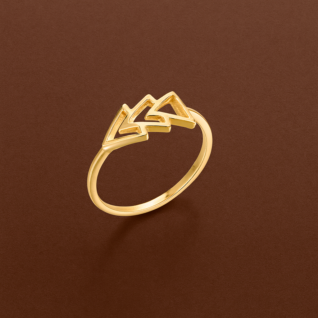 Anel Triângulos Dourado