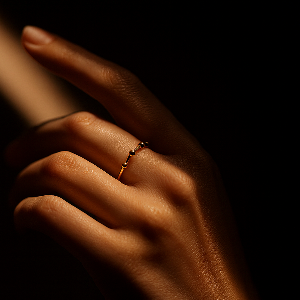 Anel Quatro Esferas Dourado