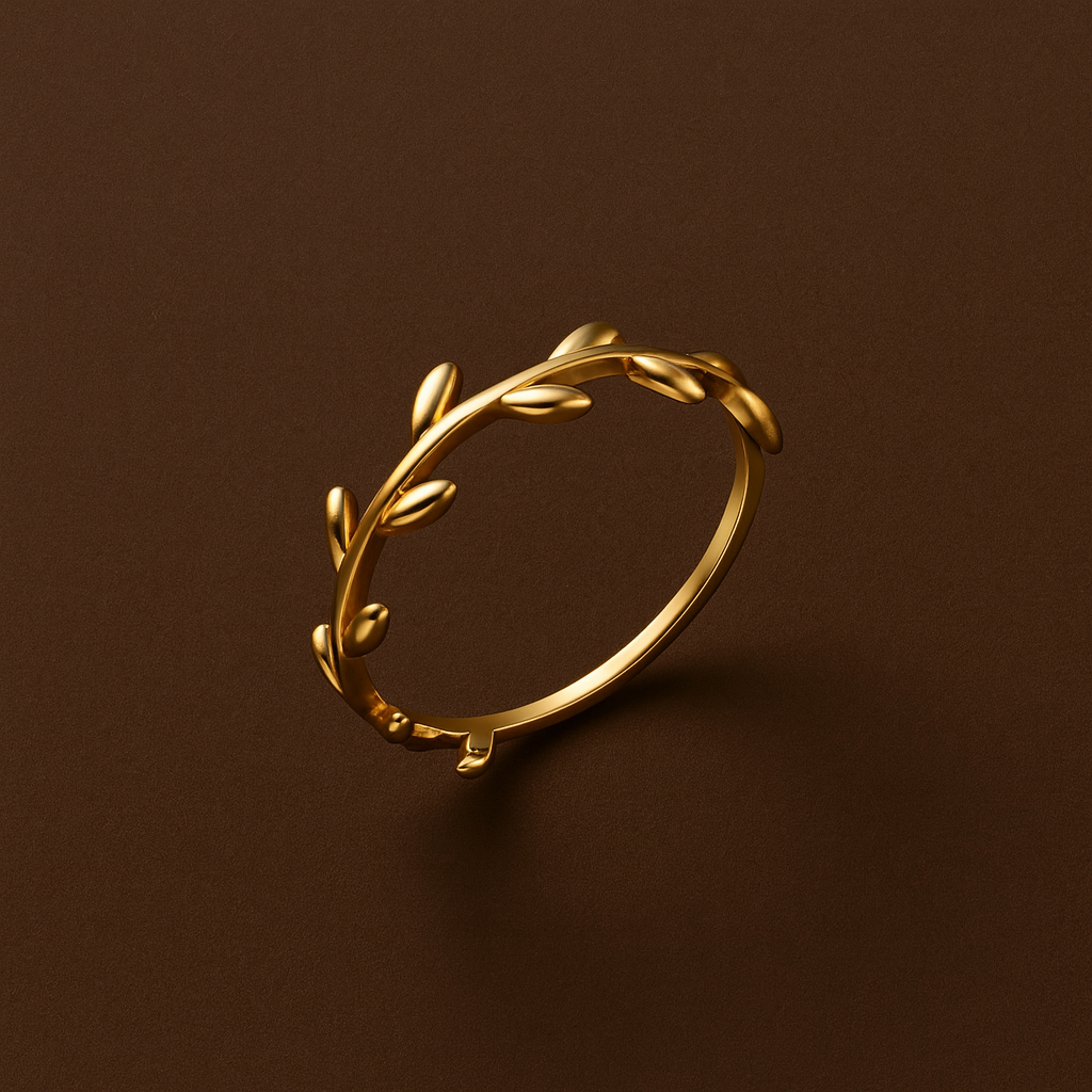 Anel Folhas Dourado