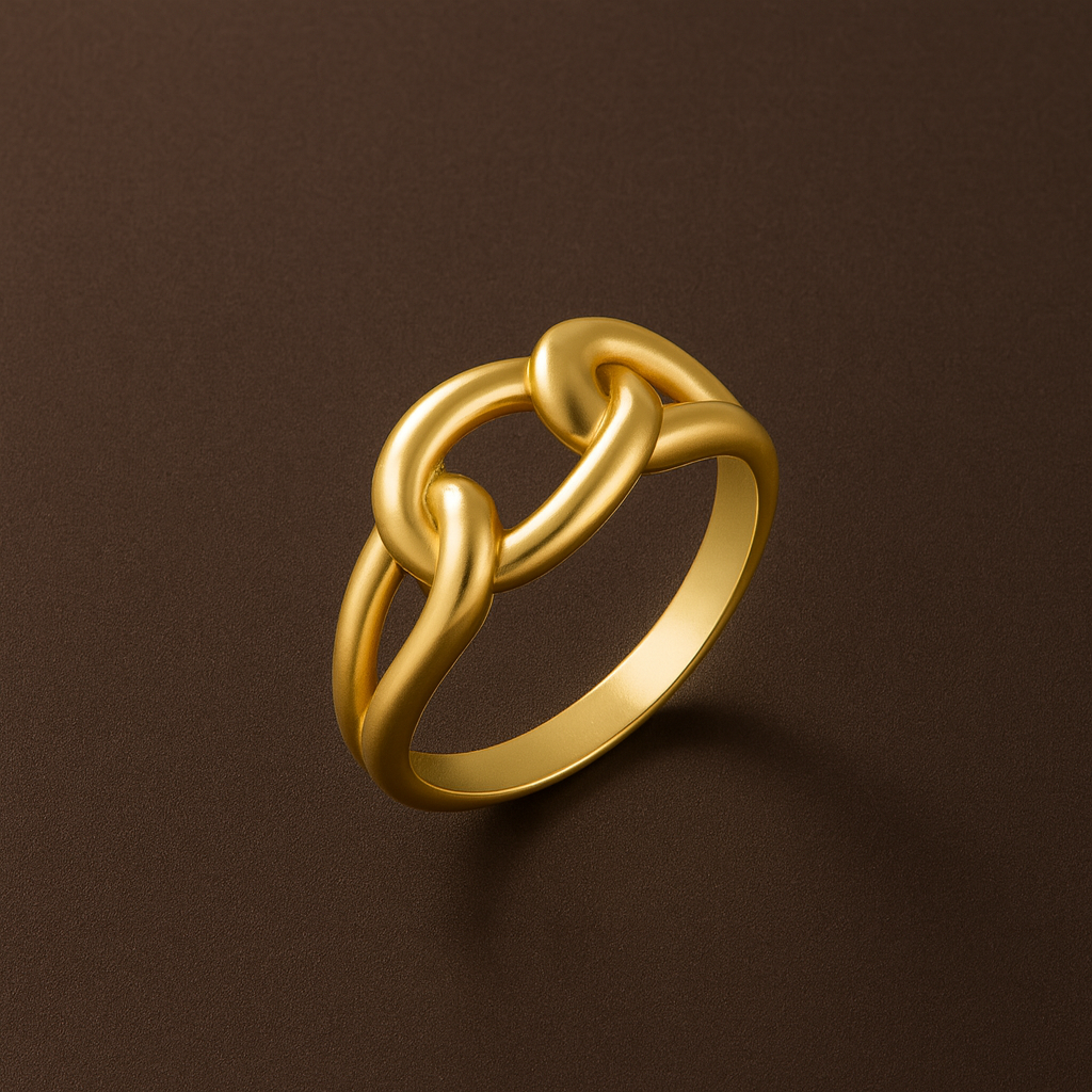 Anel Entrelaçado Dourado