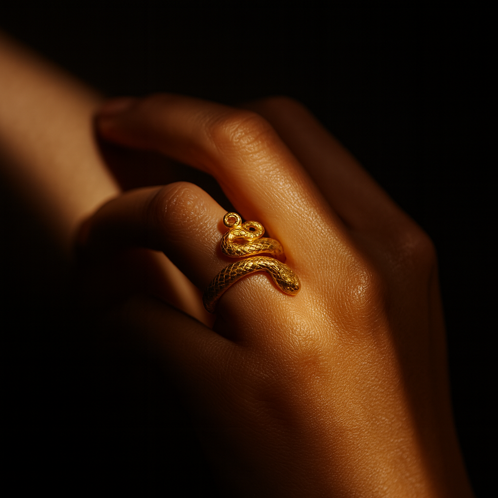 Anel Serpente Dourado