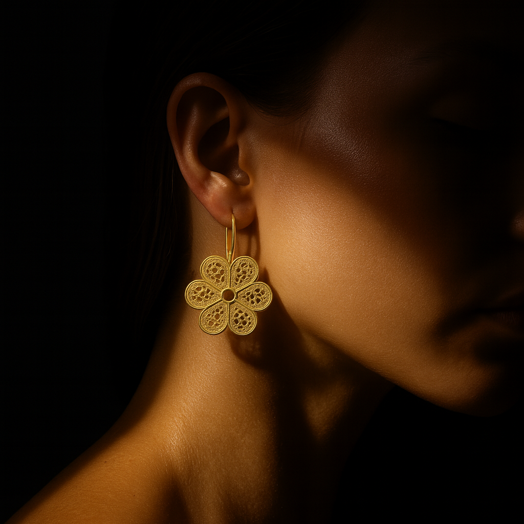Brincos Flor Dourados