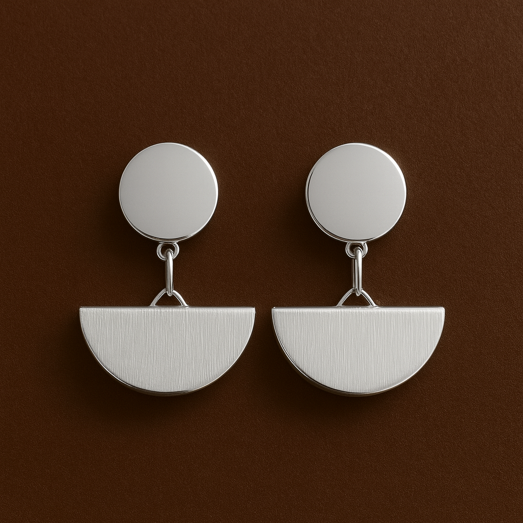 Brincos Geométricos Prateados