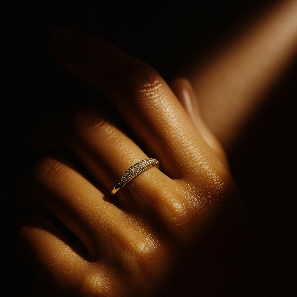 Anel Dourado com Zircónias Brancas